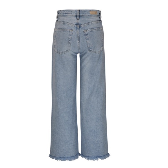 AG Saige Wide Leg Crop High Rise Frayed Hem Light Wash Jean, size - Picture 4 of 14